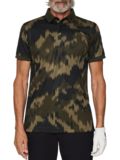 J.Lindeberg Tour Tech Print Halbarm Polo oliv