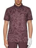 J.Lindeberg Tour Tech Print Halbarm Polo beere