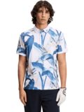 J.Lindeberg Tour Tech Print Halbarm Polo hellblau