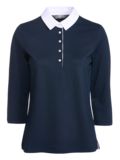 Valiente Jaquard-Struktur 3/4 Arm Polo navy