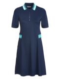 Valiente Nylon Pique halbarm Kleid navy