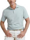 Peter Millar ALBATROSS COTTON-BLEND PIQUE Halbarm Polo hellgrün