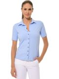 MDC Button Down Halbarm Polo hellblau