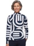 Valiente Druck 1/2 Zip Stretch Thermo Midlayer navy