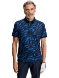 J.Lindeberg Tour Tech Print Halbarm Polo navy
