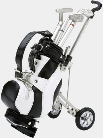 Silverline Ledergolfbag auf Caddywagen (incl.3 Kulli) Sonstige
