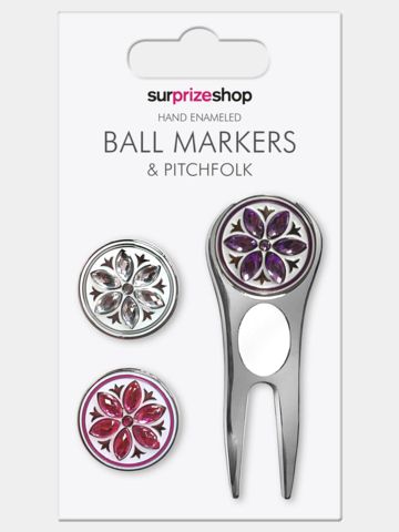 Surprizeshop Pitchgabel & Ballmarker Set silber