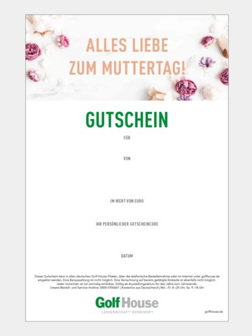 Golf House Gutschein zum Drucken Muttertag