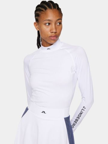 J.Lindeberg  Asa Soft Compression Top Mock Unterzieher weiß