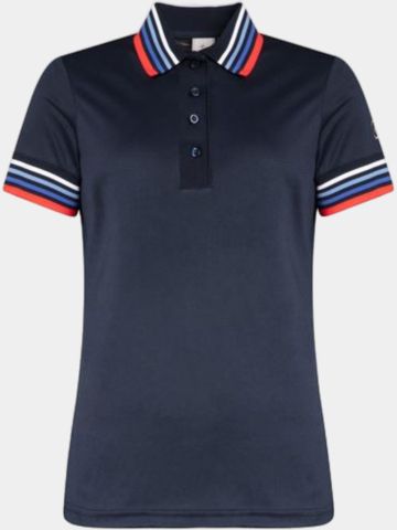 Cross STRIPE Halbarm Polo navy