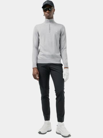 J.Lindeberg  Kian Zipped Sweater Troyer Strick hellgrau melange