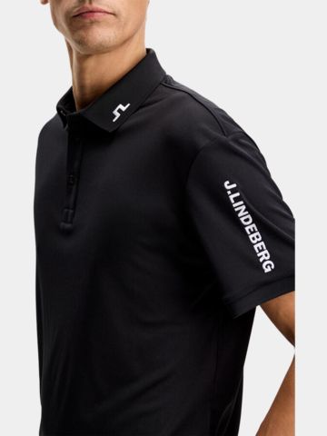 J.Lindeberg Tour Tech Reg Fit Golf Halbarm Polo schwarz