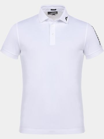 J.Lindeberg Tour Tech Reg Fit Golf Halbarm Polo weiß
