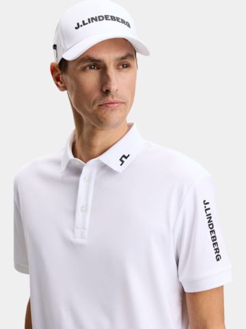 J.Lindeberg Tour Tech Reg Fit Golf Halbarm Polo weiß