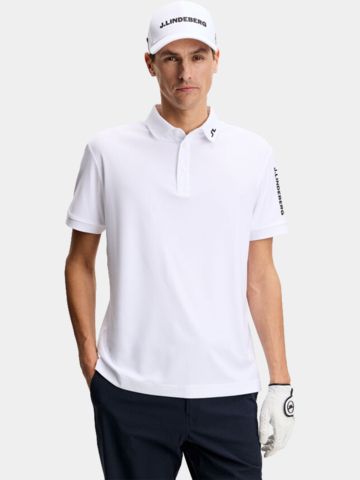 J.Lindeberg Tour Tech Reg Fit Golf Halbarm Polo weiß