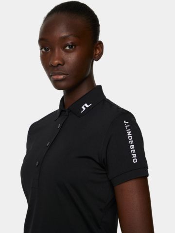 J.Lindeberg Tour Tech Golf Halbarm Polo schwarz
