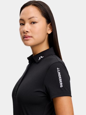 J.Lindeberg Tour Tech Golf Polo Halbarm schwarz