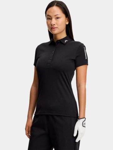 J.Lindeberg Tour Tech Golf Halbarm Polo schwarz