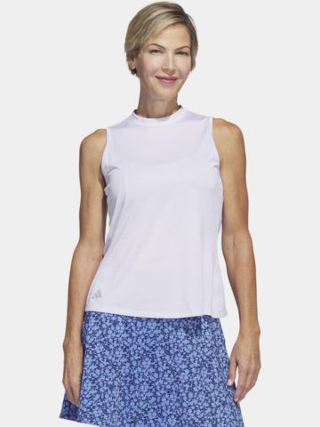 adidas HEATHERED ESS. MOCK ohne Arm Polo weiß