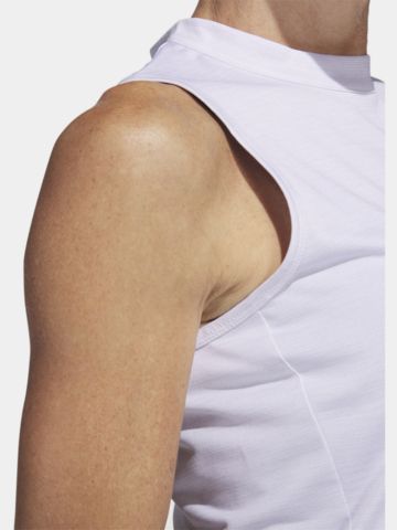 adidas HEATHERED ESS. MOCK sleeveless polo white