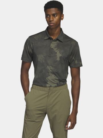 adidas FLOWER MESH Halbarm Polo oliv