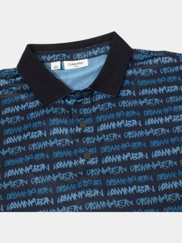 Calvin Klein SIGNATURE Halbarm Polo blau