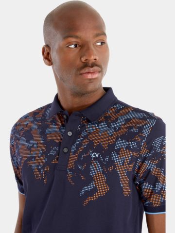 Calvin Klein NASHUA PRINTED Halbarm Polo navy