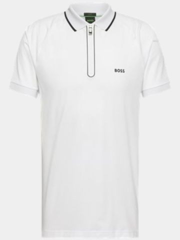 BOSS  Philix slim fit Halbarm Polo weiß