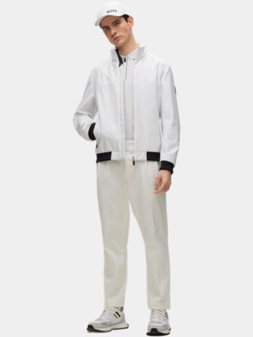 BOSS  Philix slim fit Halbarm Polo weiß