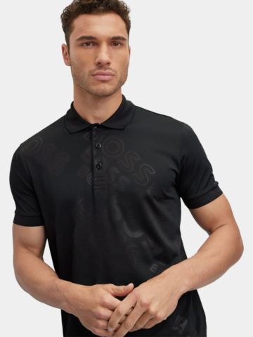 BOSS Paddy 4 relaxed fit Halbarm Polo schwarz