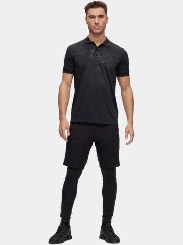 BOSS  Paddy 4 relaxed fit Halbarm Polo schwarz