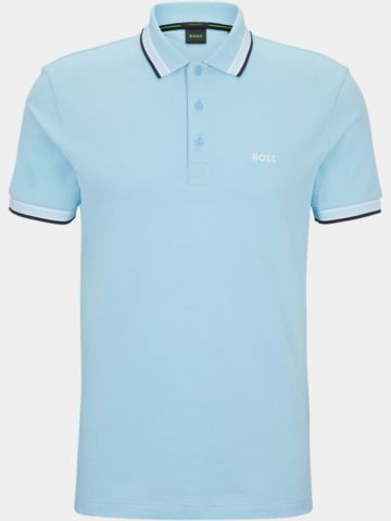 BOSS  Paddy regular fit Halbarm Polo hellblau