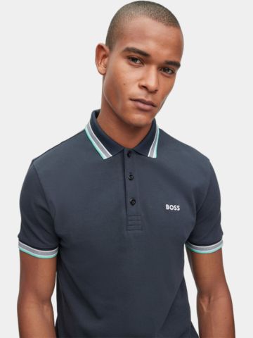 BOSS Paddy regular fit Halbarm Polo navy