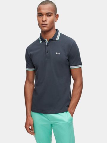 BOSS Paddy regular fit Halbarm Polo navy