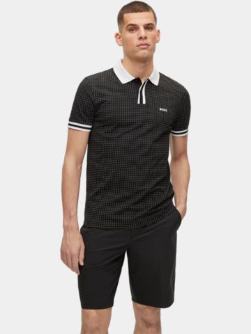 BOSS Paddy 5 regular fit Halbarm Polo schwarz