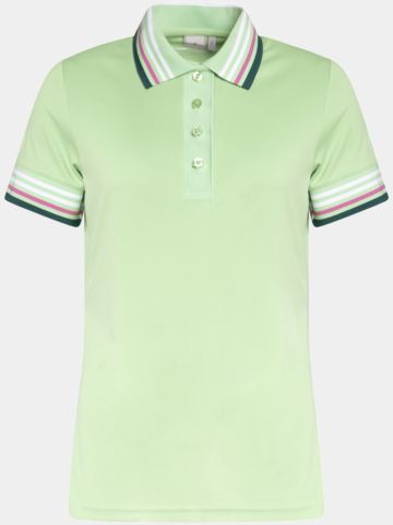 Cross STRIPE Halbarm Polo hellgrün