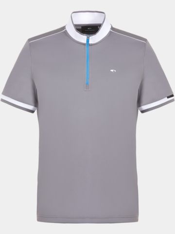 Daniel Springs zip shirt Halbarm Polo hellgrau