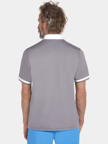 Daniel Springs zip shirt Halbarm Polo hellgrau