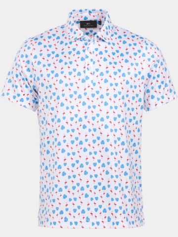 Daniel Springs polo flamingo Halbarm Polo weiß