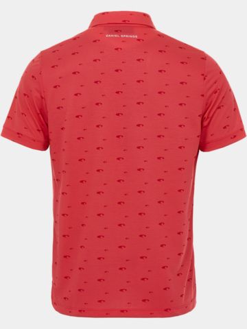 Daniel Springs print polo Halbarm Polo pink