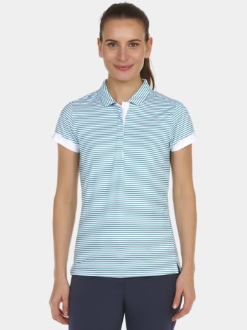 Valiente polo printed stripes Halbarm Polo grün