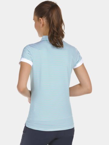 Valiente gestreiftes Halbarm Polo grün
