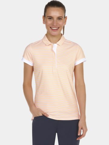Valiente polo printed stripes Halbarm Polo orange