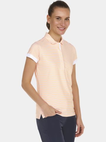 Valiente gestreiftes Halbarm Polo orange