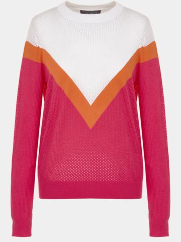 Valiente mesh Pullover Strick pink