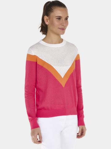 Valiente Netzstrick Pullover pink