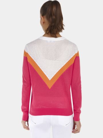Valiente Netzstrick Pullover pink