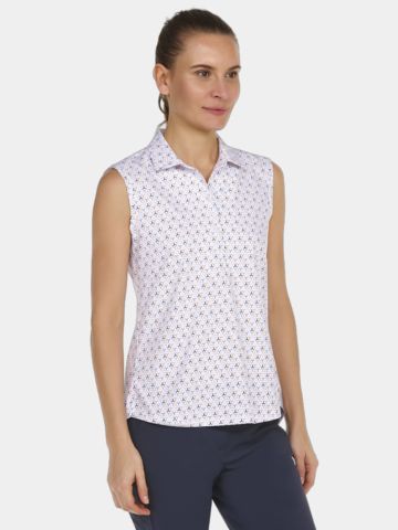 Valiente gemustertes Poloshirt ohne Ärmel fancy