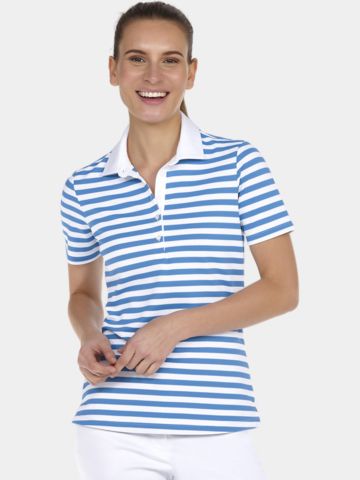 Valiente polo with stripes Halbarm Polo blau