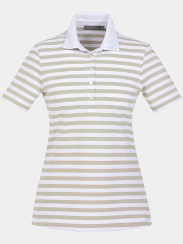 Valiente polo with stripes Halbarm Polo beige